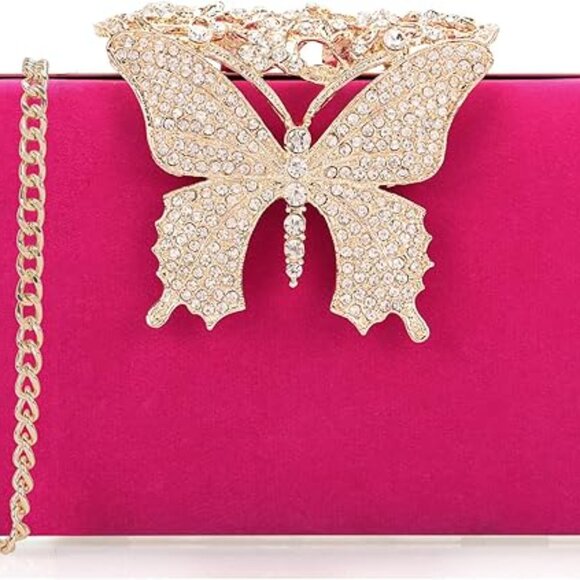 NEW Sparkling Bling Swarovski Crystal Rhinestone Clutch Butterfly Purse … - Picture 5 of 14